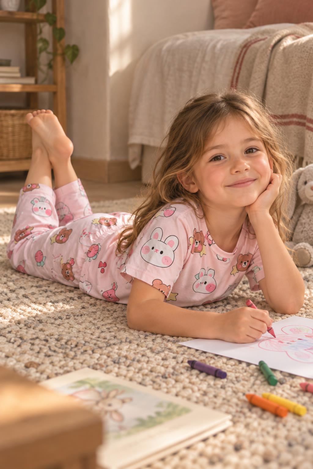 Pijama de verano conejitos rosa